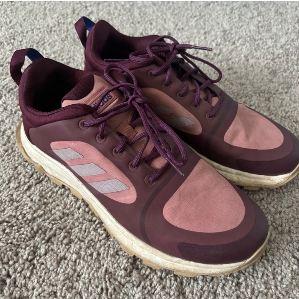adidas Burgundy and Pink Trail Sneakers